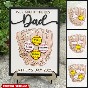 We Captured The Best Dad-Personalized Ball Wood Plaque, Gift For Dad