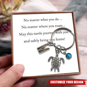 Personalized Travel Turtle Keyring Sea Life Keyring, Best friend Gift