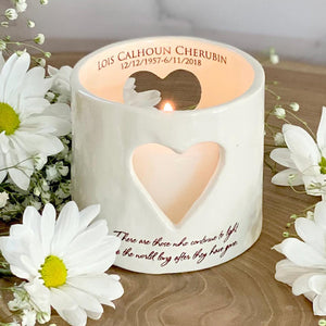 Personalized Memorial Heart Candle Holder With Name Date