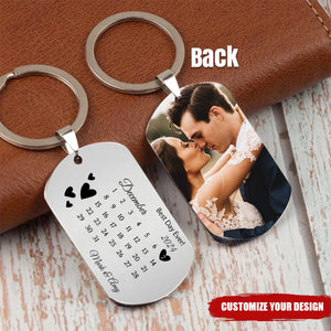 Best Day Ever Personalized Stainless Steel Keychain-Gift For Couple