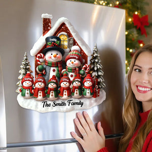 Hearts Stay Together - Personalized Christmas Decal For Snowman Family