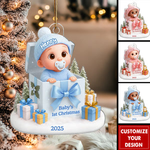 Baby's 1st Christmas Gift Box - Personalized Acrylic Ornament