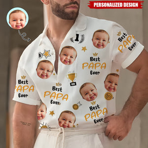 Personalized Photo Best Papa Ever Hawaiian Shirt, Father's Day Gift