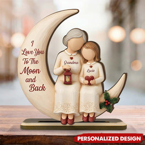 I Love You To The Moon and Back - Personalized Wooden Plaque