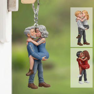 Custom Couple Acrylic Keychain-Personalized Anniversary Wedding Gifts