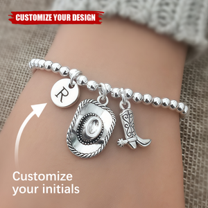 Personalized Cowgirl Cowboy Bracelet, Western Jewelry