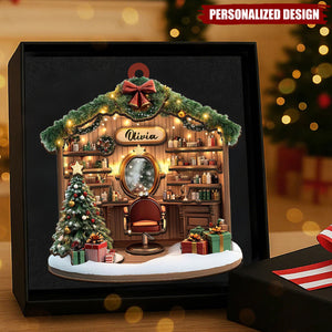 Personalized Hair Salon Christmas Ornament, Hair Stylist Gift