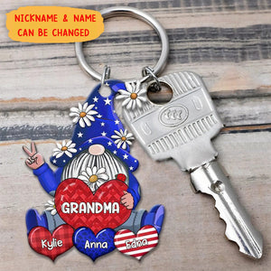 4th Of July Grandma- Mom Happy Independence Day Personalized Acrylic Keychain
