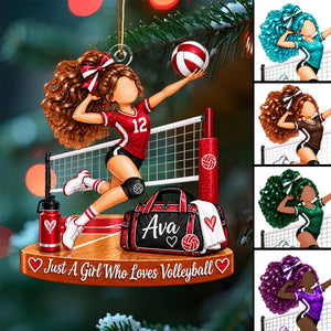 Personalized Volleyball Girl Ornament, Custom Name Player Christmas Gift