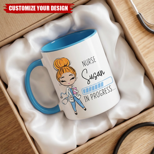 Personalized Nurse In Progress Mug - RN Gift Coffee Cup