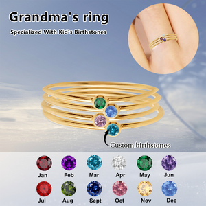 Personalized Birthstone Stacking Ring Gifts for Her