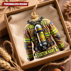 Personalized Firefighter Uniform Christmas Ornament