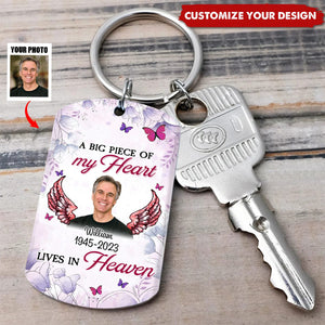 Memorial Your Wings Were Ready But My Heart Was Not Upload Photo Personalized Aluminum Keychain