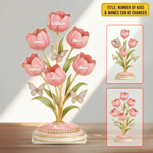 Personalized Flower Shape Acrylic Plaque, Mother's Day Gift