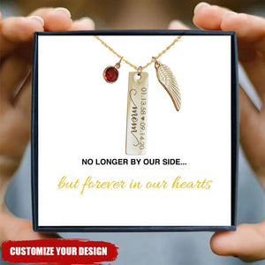 Personalized Monogram Birthstone Unique Wing Necklace