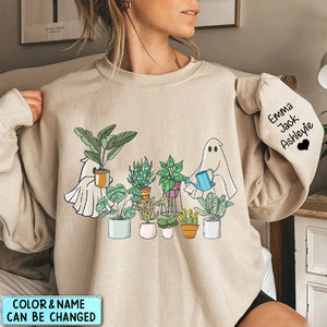 Personalized Halloween Ghost Plant Sweatshirt,Crazy Plant Lady