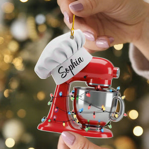 Custom Baking Mixer Lights Christmas Ornament, Baker Gift For Chef