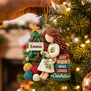 Custom Yarn Acrylic Ornament - Personalized Christmas Birthday Gifts For Crochet Knitting Lovers