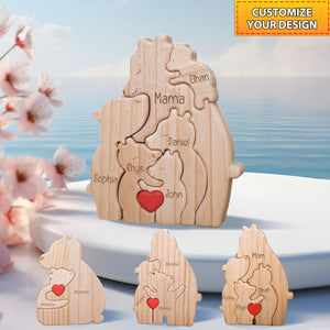Wooden Bear Family Puzzle-Personalized Mother's Day Gifts