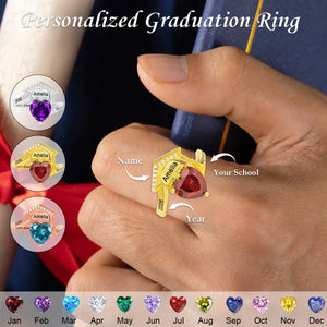 Personalized 2026 Graduation Ring with Customized Name Engravings