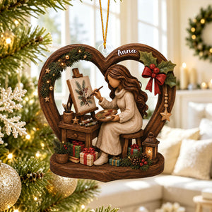 Artist Christmas Ornament, Personalized Painter Gift
