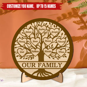 We Are Family Personalized Circle Wooden Plaque