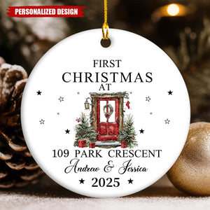 First Christmas Happy New Home Gift - Personalized Ceramic Ornament