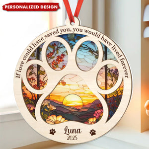 Once By My Side Forever In My Heart - Personalized Suncatcher Ornament