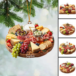 Custom Charcuterie Board Ornament, Cheese Lover