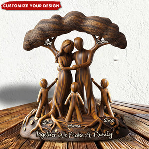 Together We Make A Family - Personalized Custom Shaped Plaque