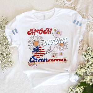 Personalized Mom Nana Great Nana's T-Shirt, Independence Day Gift