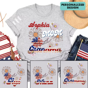 Personalized Mom Nana Great Nana's T-Shirt, Independence Day Gift