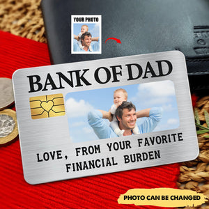 Custom Photo Bank Of Dad - Gift For Father - Personalized Aluminum Wallet Card