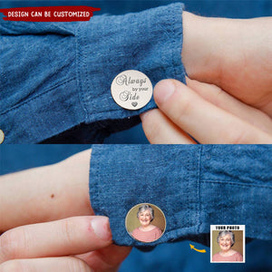 Personalized Always By Your Side Memorial Photo Cufflinks