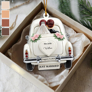 Just Married - Newlyweds Personalized Ornament