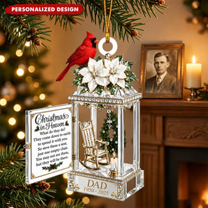 Christmas In Heaven In Loving Memory Of Our Beloved - Personalized Christmas Ornament