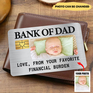 Custom Photo Bank Of Dad - Gift For Father - Personalized Aluminum Wallet Card