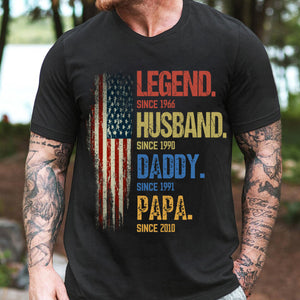 From Legend To Papa - Personalized T-shirt For Father's Day