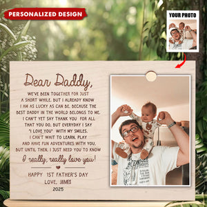 First Father's Day Gift - Personalized Keepsake Wood Plaque