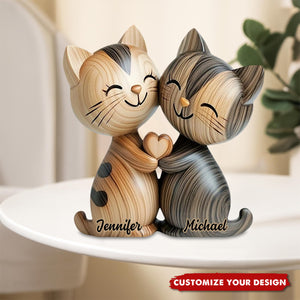 Cute Cat Couple - Personalized Custom Shaped Acrylic Plaque