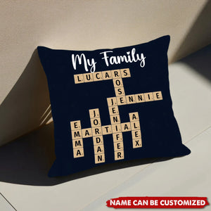 Personalized Family Crossword Puzzle Pillow - Gifts For Your Family