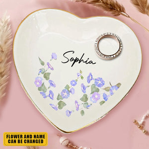 Where Flowers Bloom So Does Hope -Personalized Romantic Flower Jewelry Dish