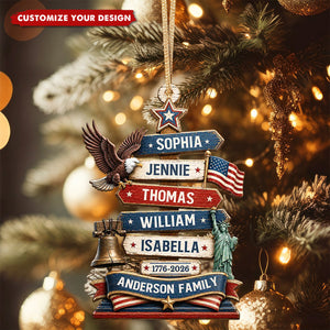 Christmas Standing Tall In Freedom And Love - Personalized Custom Shaped Wooden Ornament