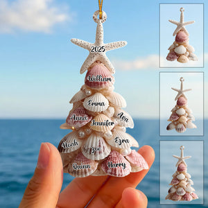 Seashell Christmas Tree - Personalized Family Ornament