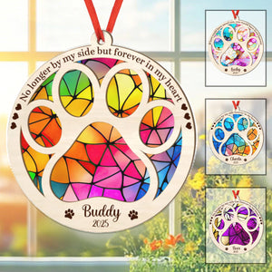 Once By My Side Forever In My Heart - Personalized Suncatcher Ornament