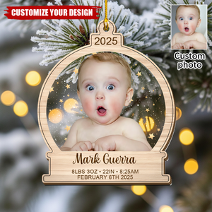 Baby's First Christmas Ornament, Custom Photo Keepsake
