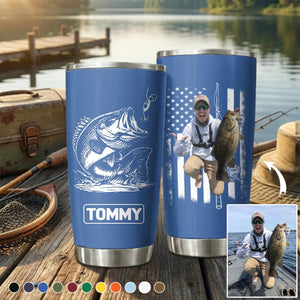 Personalized Fishing Hunting Photo Tumbler, Gifts for Husband, Dad