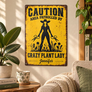 Custom Home Decor Metal Sign - Personalized Birthday Garden Gifts For Gardeners - Crazy Plant Lady Zone