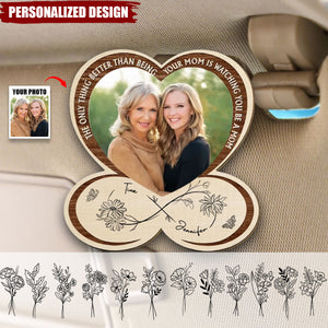 Drive Safe Mommy - Personalized Custom Photo Wooden Car Visor Clip