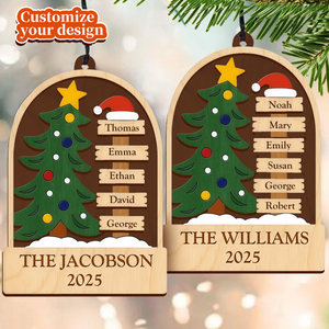 Personalized Custom Name Christmas Family Tree Ornament